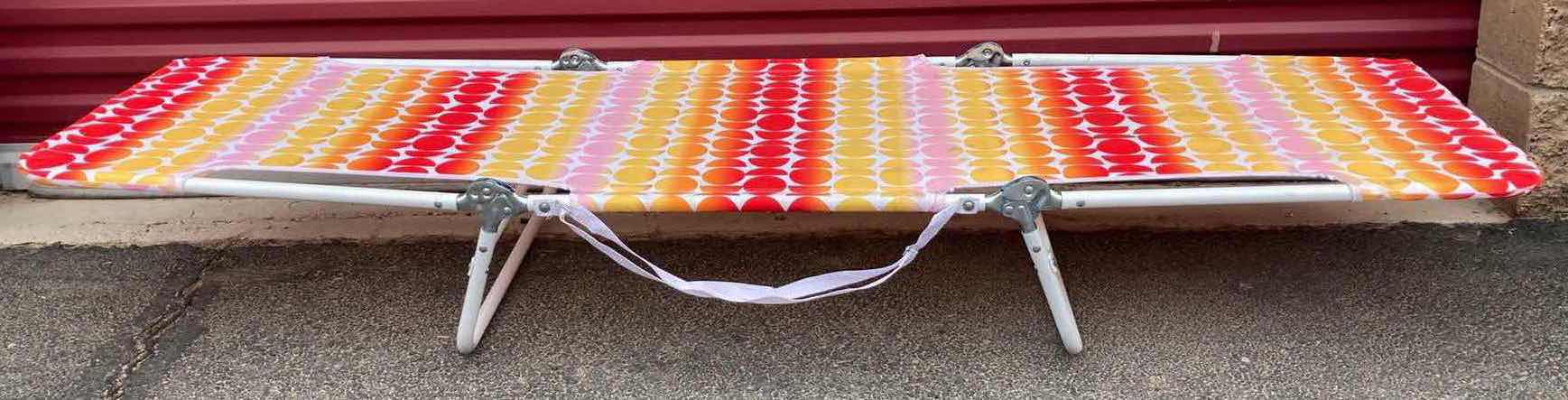 Photo 2 of SUN SQUAD GEO GRADIENT PRINT FOLDING BEACH LOUNGER 21.97” X 73.25” H9.25”