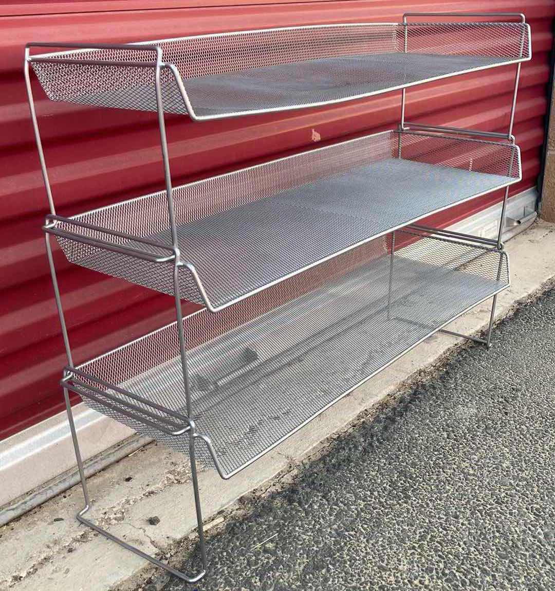 Photo 2 of METAL MESH 3-TEIR SHELF 25.5” X 9.5” H22.5”