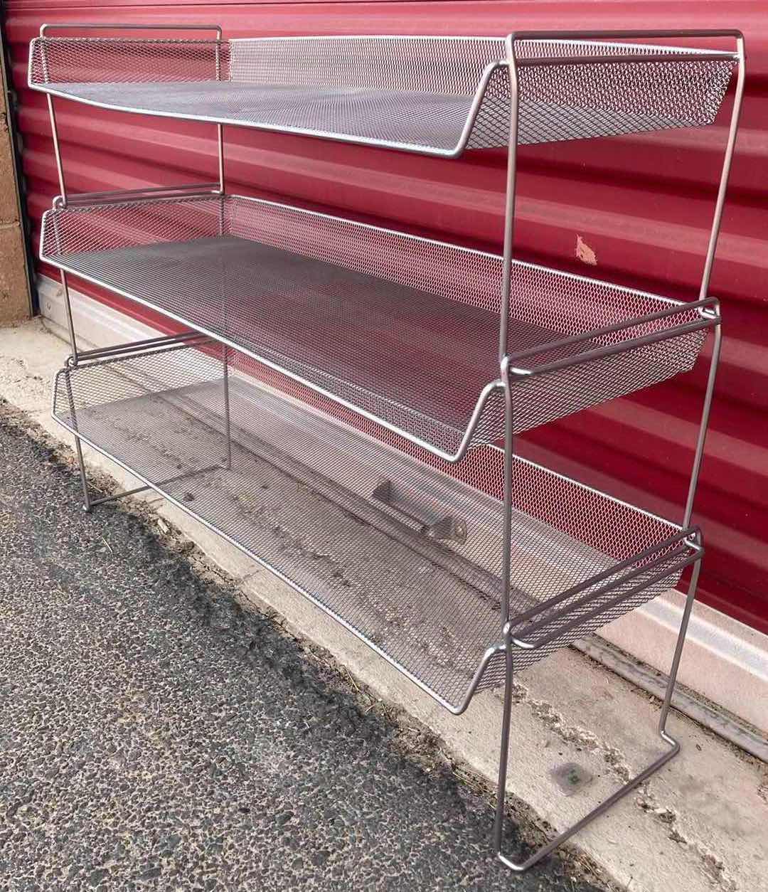 Photo 3 of METAL MESH 3-TEIR SHELF 25.5” X 9.5” H22.5”