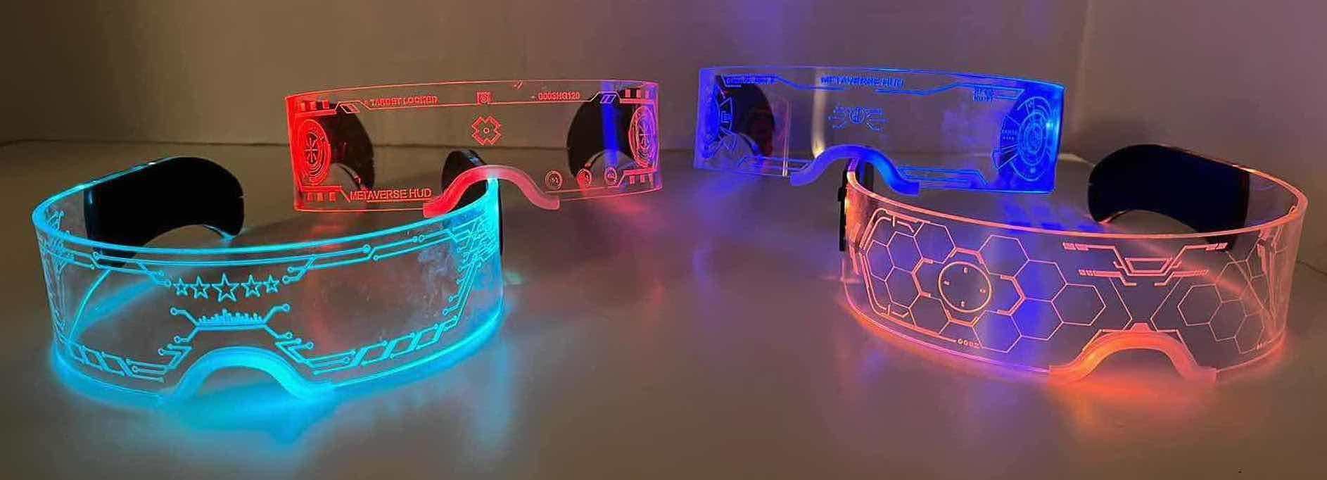 Photo 1 of TOODOO MULTI-COLOR LED LIGHT FEATURE PARTY GLASSES ADULT SIZE 4 PAIRS