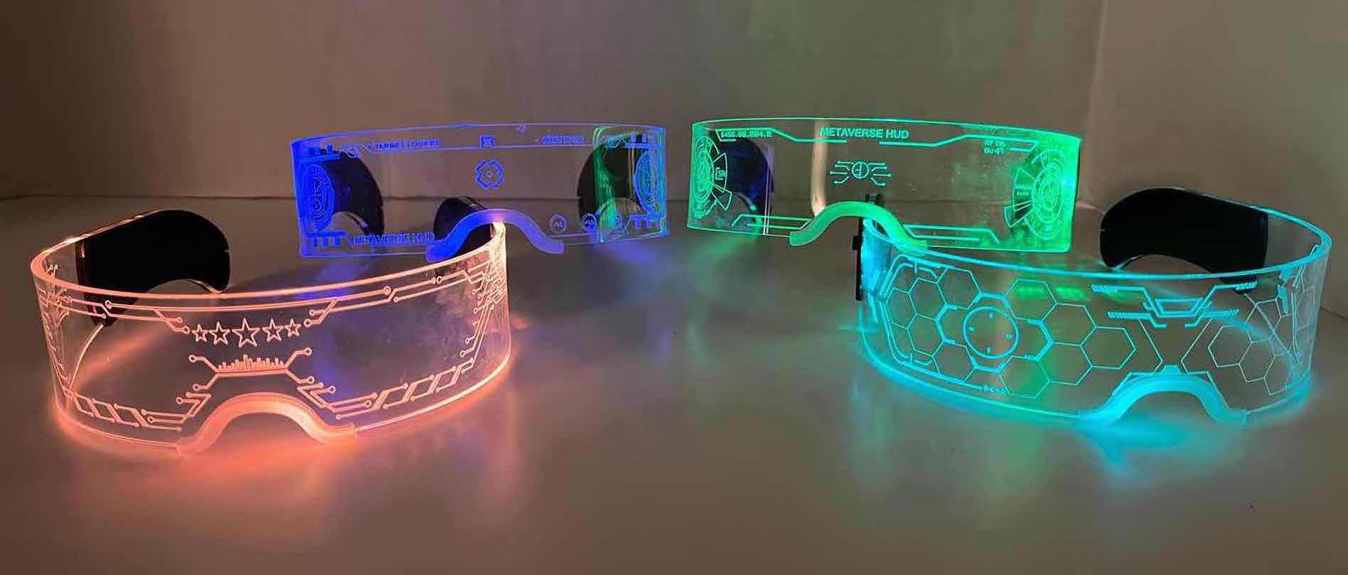 Photo 2 of TOODOO MULTI-COLOR LED LIGHT FEATURE PARTY GLASSES ADULT SIZE 4 PAIRS