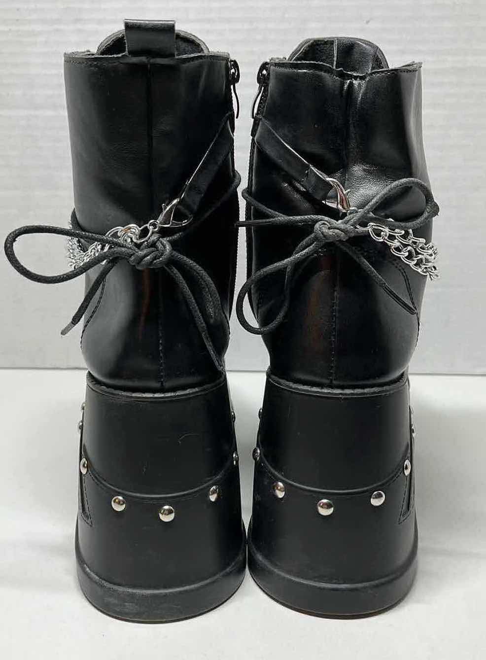 Photo 5 of ROCKER STYLE 10” HIGH BLACK LEATHER PLATFORM BOOTS WOMENS SIZE 39/8