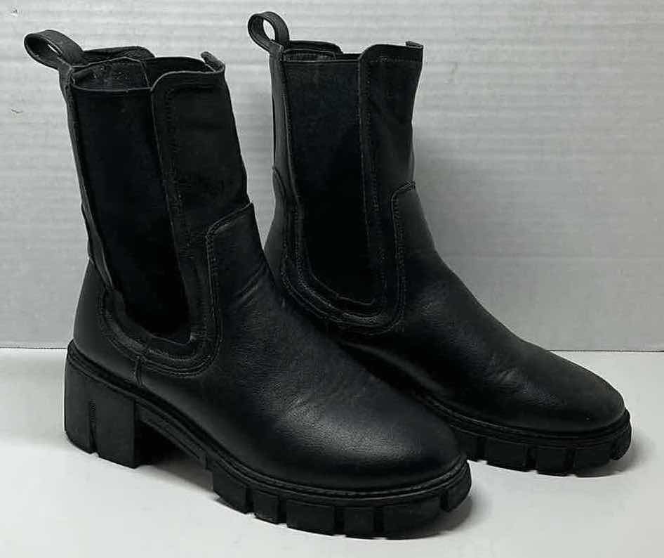 Photo 1 of TINSTREE BLACK LEATHER SLIP ON BOOTS WOMENS SIZE 8