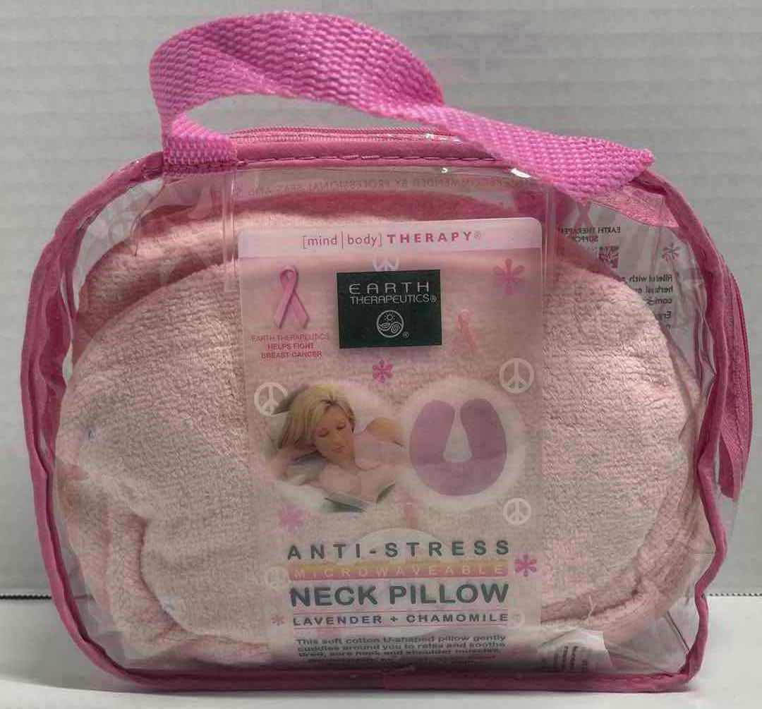 Photo 1 of EARTH THERAPEUTICS ANTI-STRESS MICROWAVABLE PINK NECK PILLOW