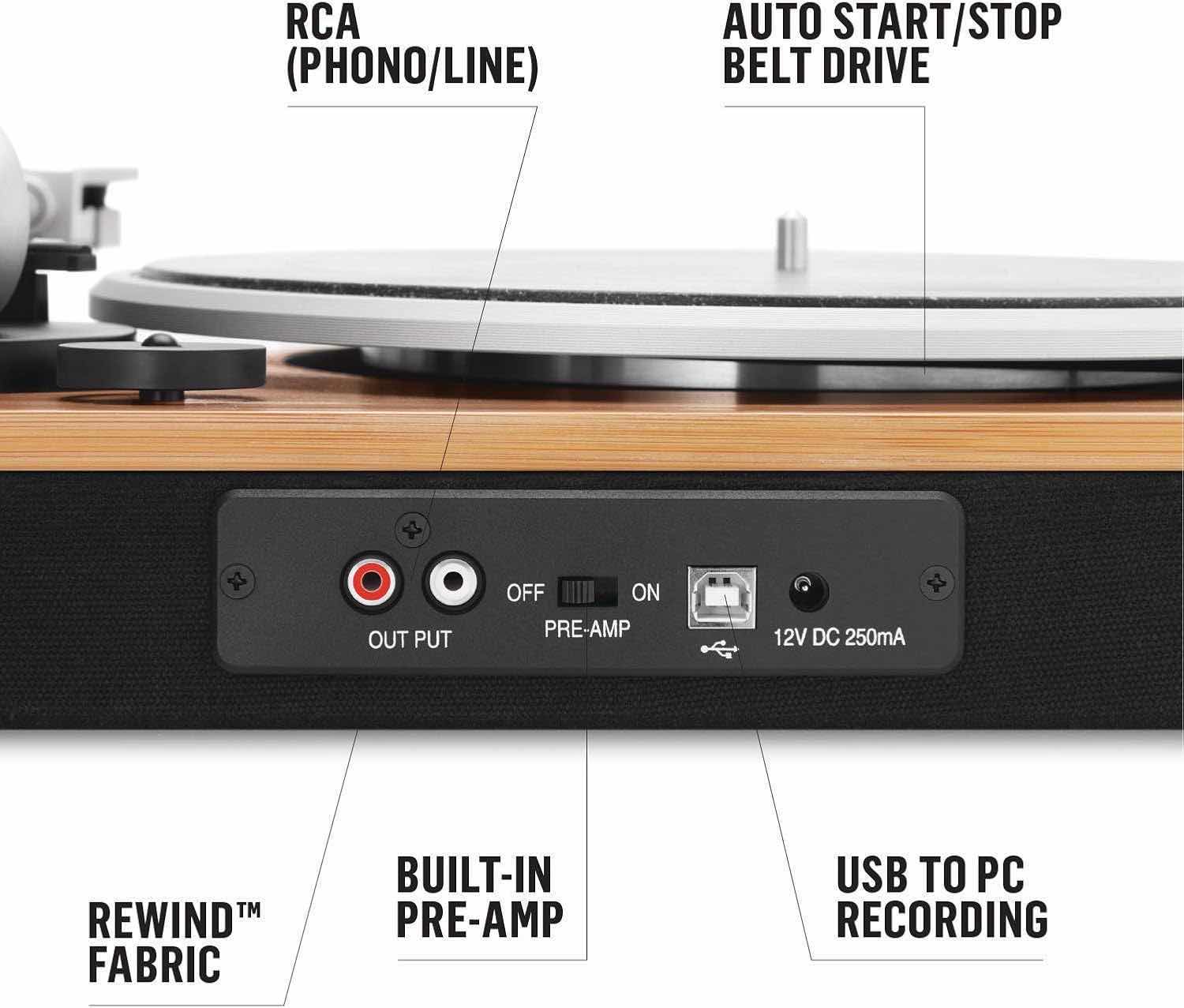 Photo 4 of HOUSE OF MARLEY STIR IT UP WIRELESS TURNTABLE- VINYL RECORD PLAYER W BLUETOOTH