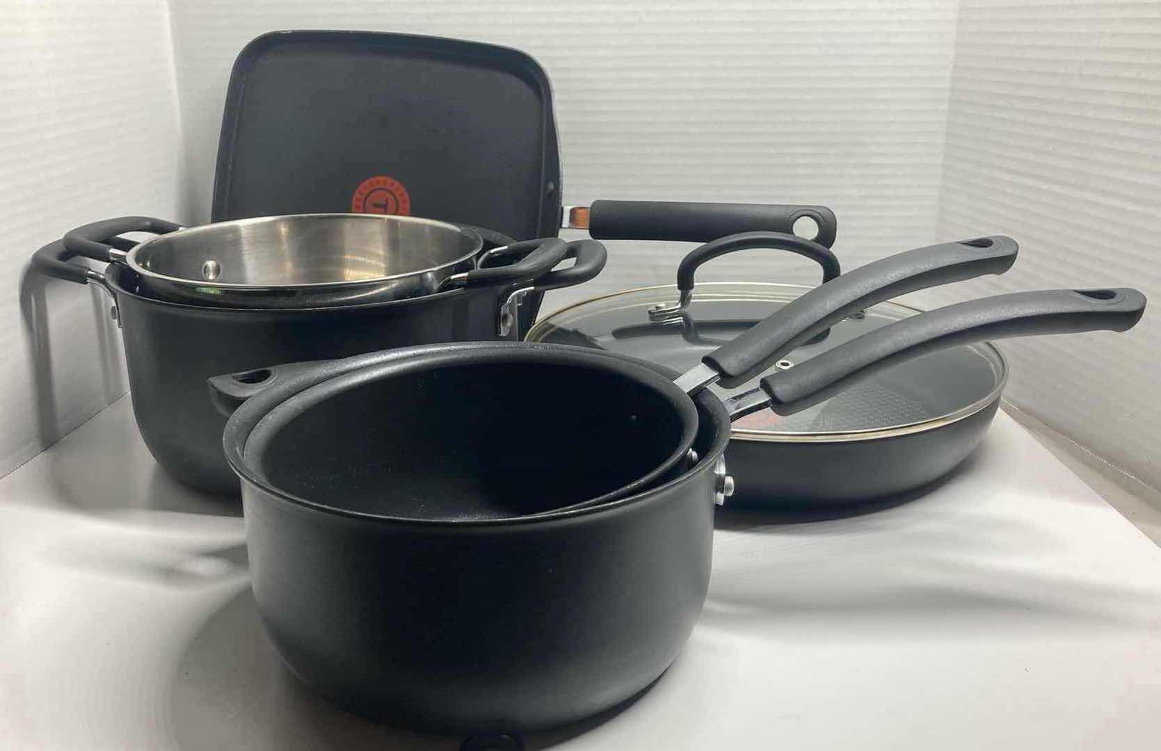 Photo 1 of T-FAL ULTIMATE HARD ANODIZED TITANIUM NONSTICK COOKWARE (SET OF 7)