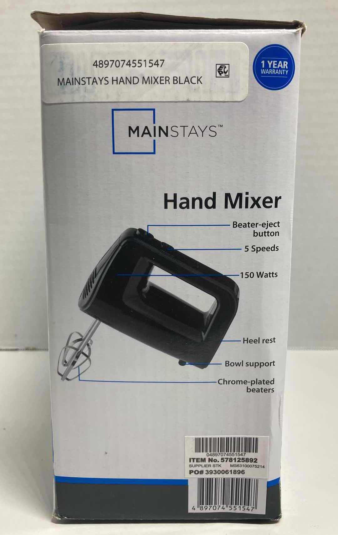 Photo 3 of MAINSTAYS 5 SPEED BLACK HAND MIXER