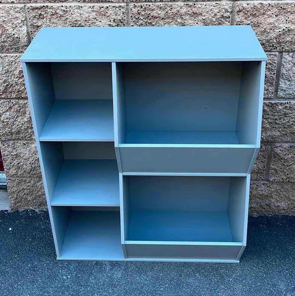 Photo 2 of SOURCING SOLUTIONS GRAY FINISH SIDE BY SIDE STORAGE SHELF UNIT 30.25” X 14” H37”