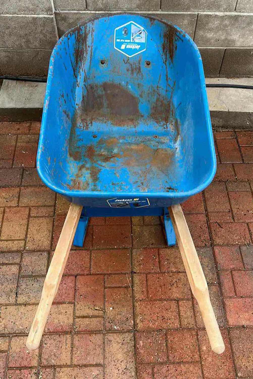 Photo 3 of JACKSON PROFESSIONAL TOOLS BLUE STEEL NEVER FLAT TIRE WHEELBARROW 25” X 60” H28”