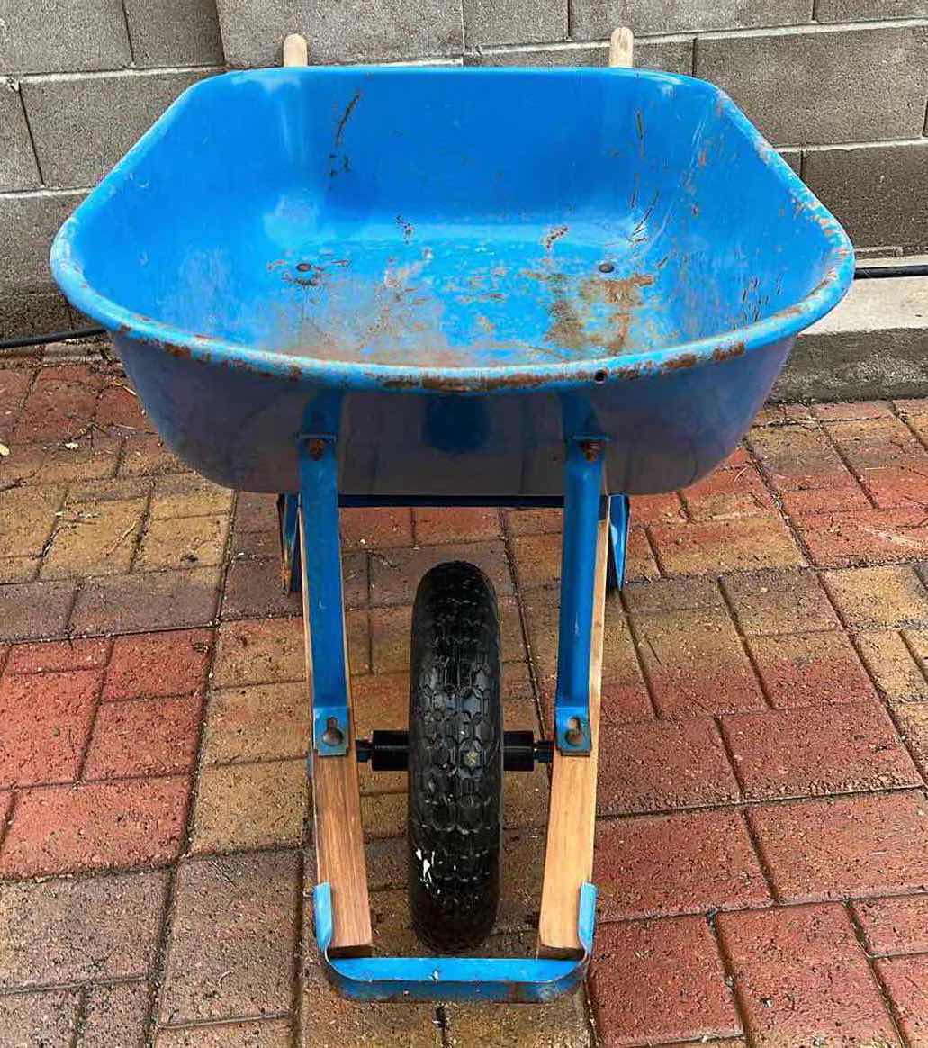 Photo 5 of JACKSON PROFESSIONAL TOOLS BLUE STEEL NEVER FLAT TIRE WHEELBARROW 25” X 60” H28”