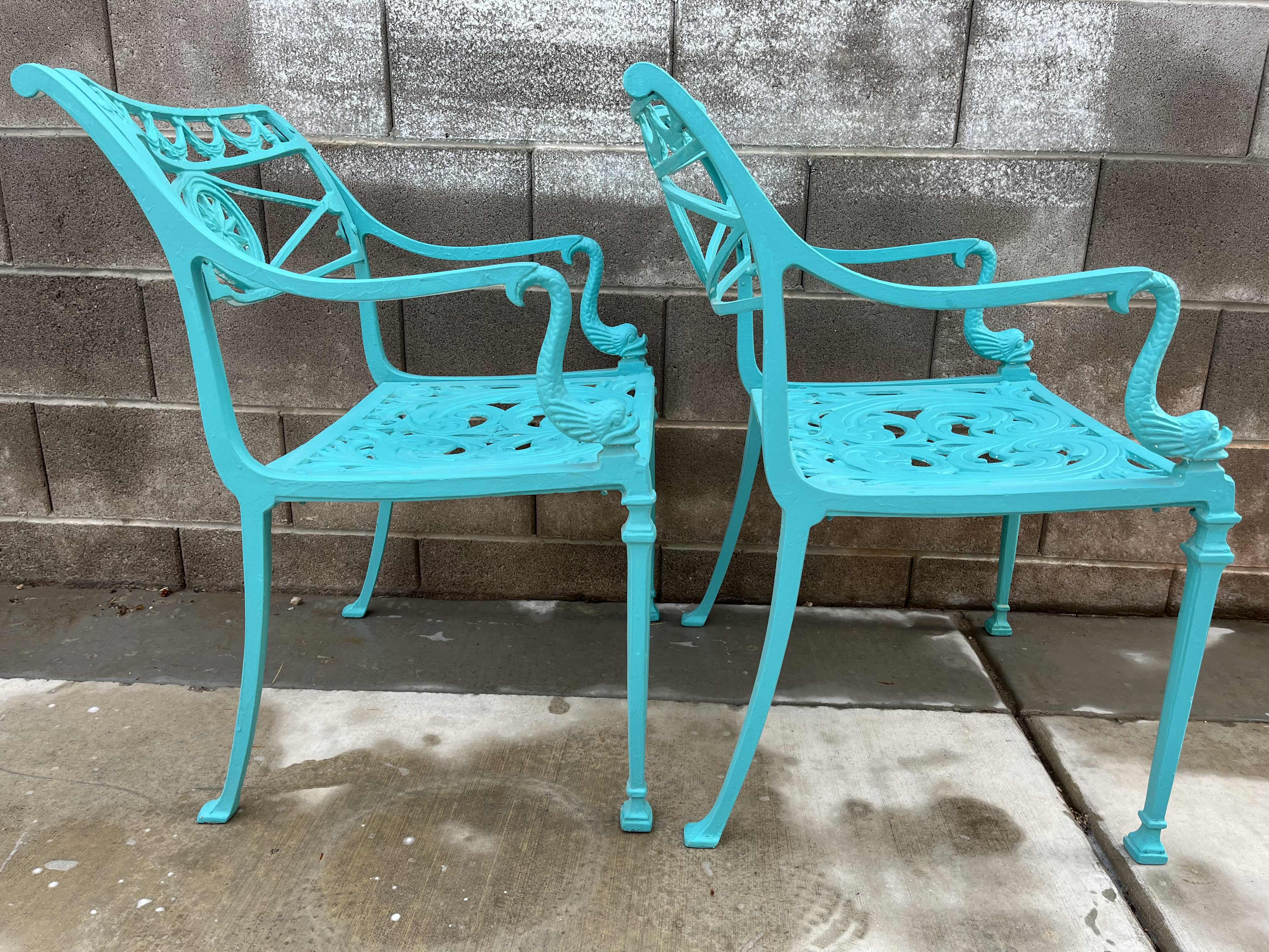 Photo 3 of WROUGHT IRON PATIO CHAIRS (2) 22” X 22” H30” W GLASS TOP SIDE TABLE 18” X 18” H18.75”