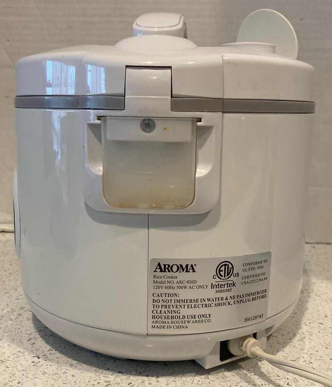 Photo 3 of AROMA 12 CUP NON-STICK DIGITAL RICE COOKER MODEL ARC-926D