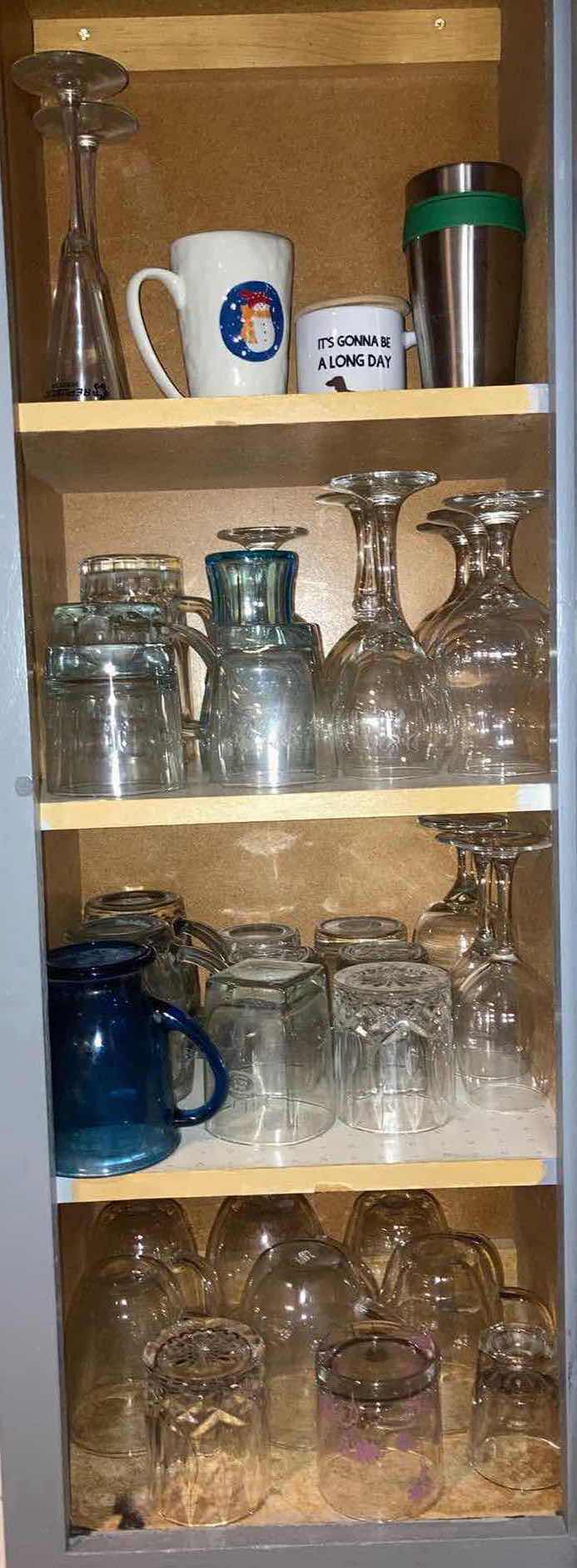 Photo 1 of CONTENTS OF CABINET- GLASS WATER CUPS, WHISKEY CUPS & WINE GLASSES