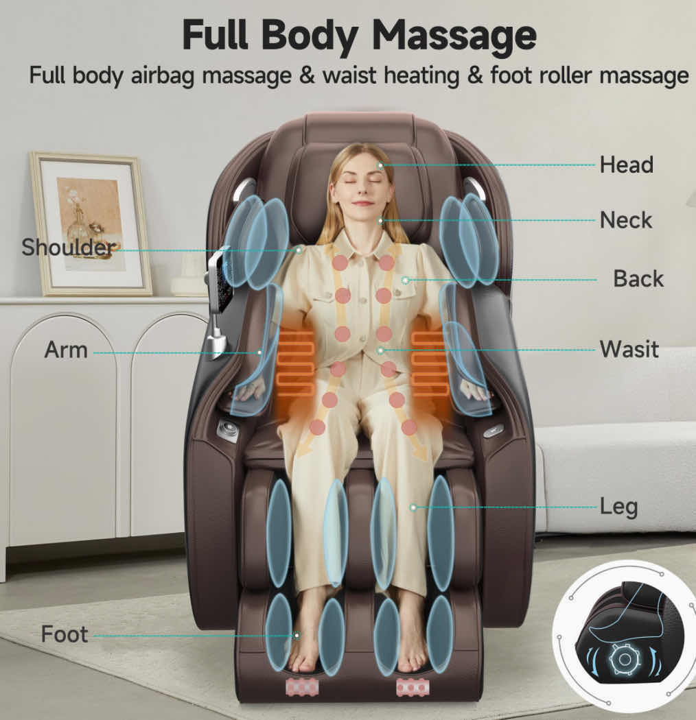 Photo 7 of REAL RELAX DELUXE FULL BODY ZERO GRAVITY SL-TRACK SHIATSU MASSAGE RECLINER CHAIR MODEL FAVOR-06 (READ NOTES)