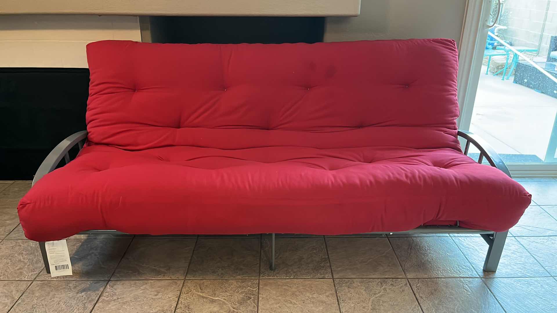 Photo 1 of ROYAL SLEEP MEMORY FOAM RED FULL SIZE FUTON SOFA GRAY FINISH METAL FRAME MODEL 8"DUAL F - 8" MEM FOAM DUAL F