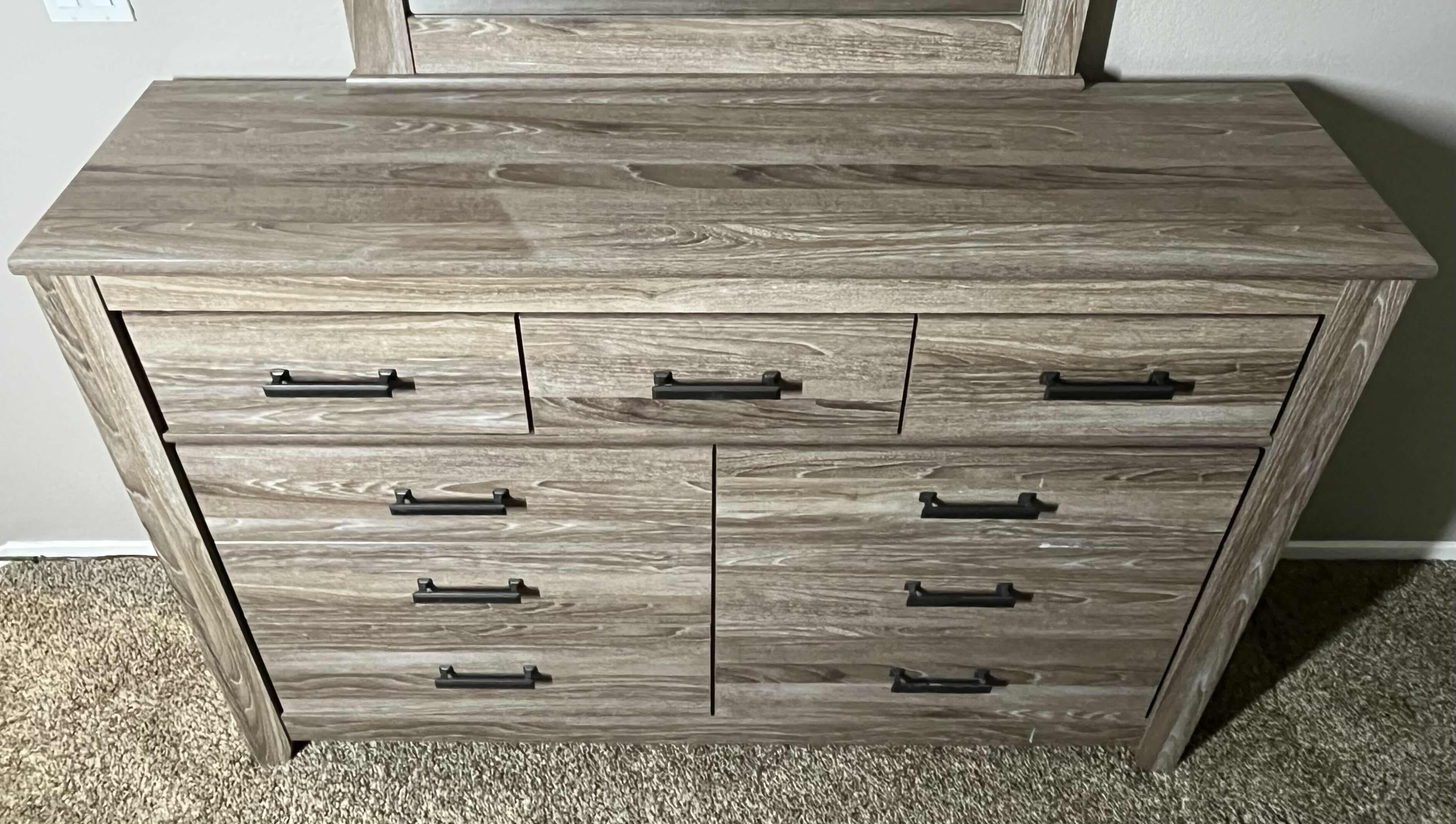 Photo 3 of ASHLEY FURNITURE ZELEN VANITY 7 DRAWER DRESSER 61” X 17” H74.5”