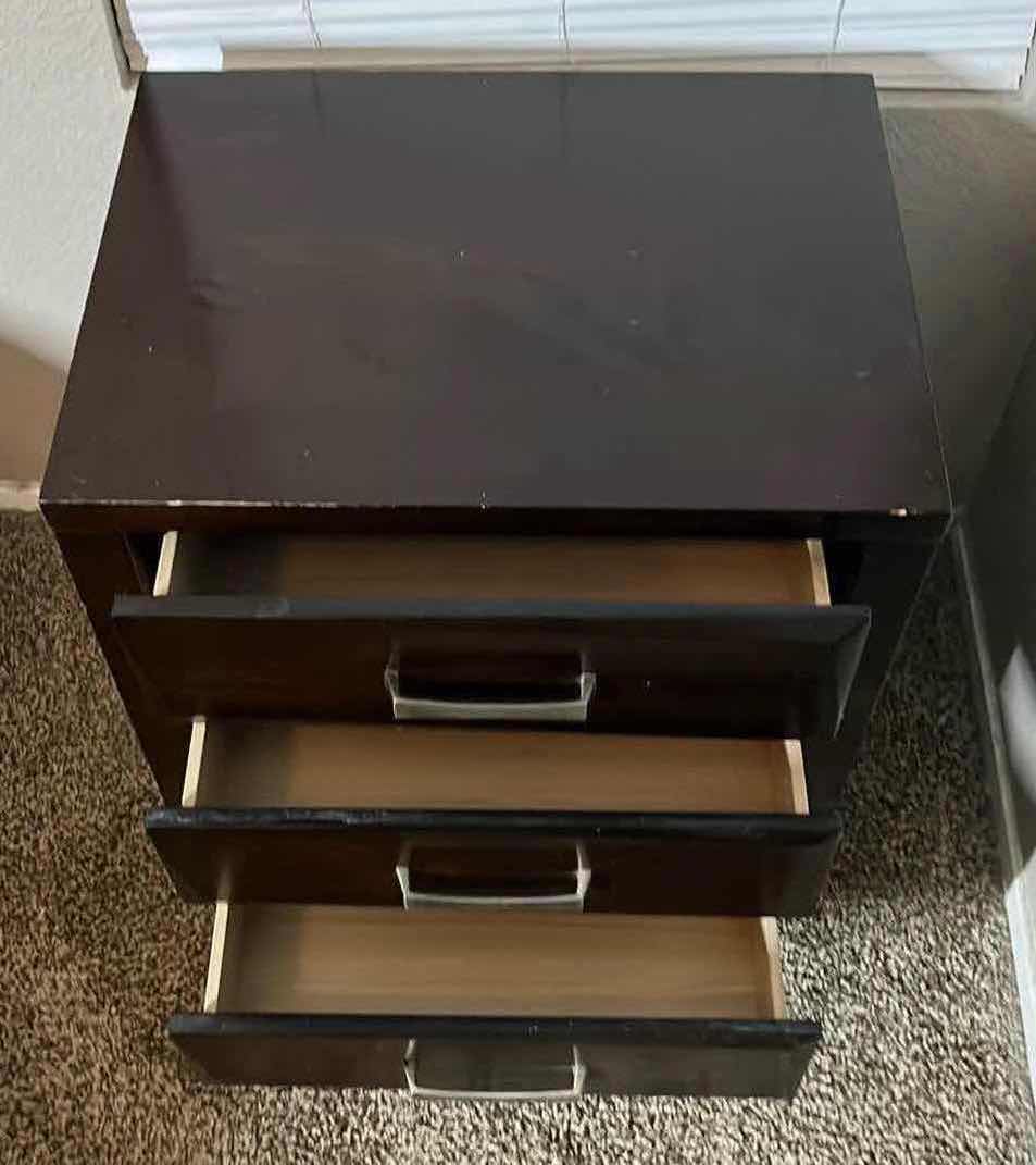 Photo 5 of COASTER FINE FURNITURE DARK ESPRESSO FINISH 3 DRAWER NIGHTSTAND 22” X 17” H25”