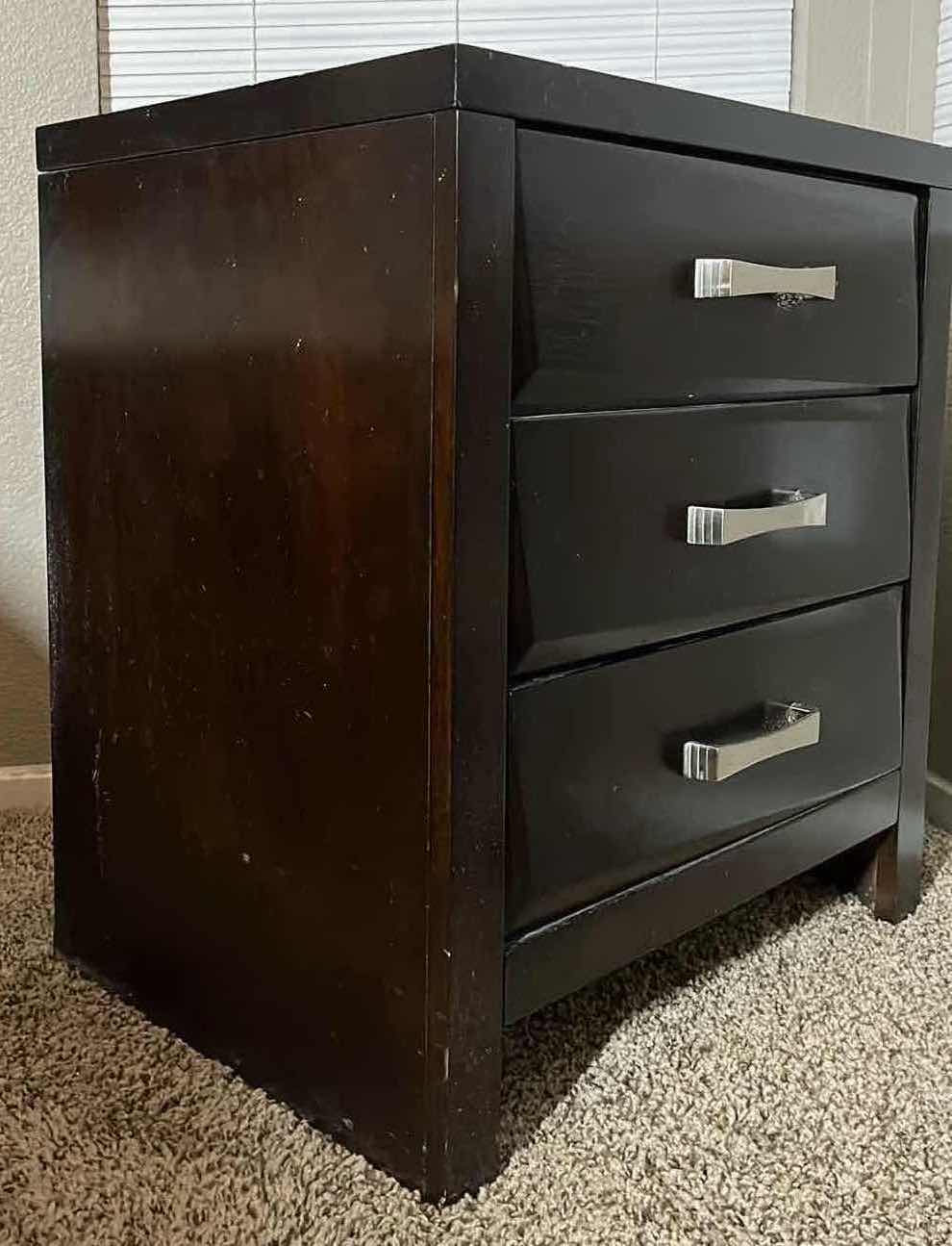 Photo 4 of COASTER FINE FURNITURE DARK ESPRESSO FINISH 3 DRAWER NIGHTSTAND 22” X 17” H25”