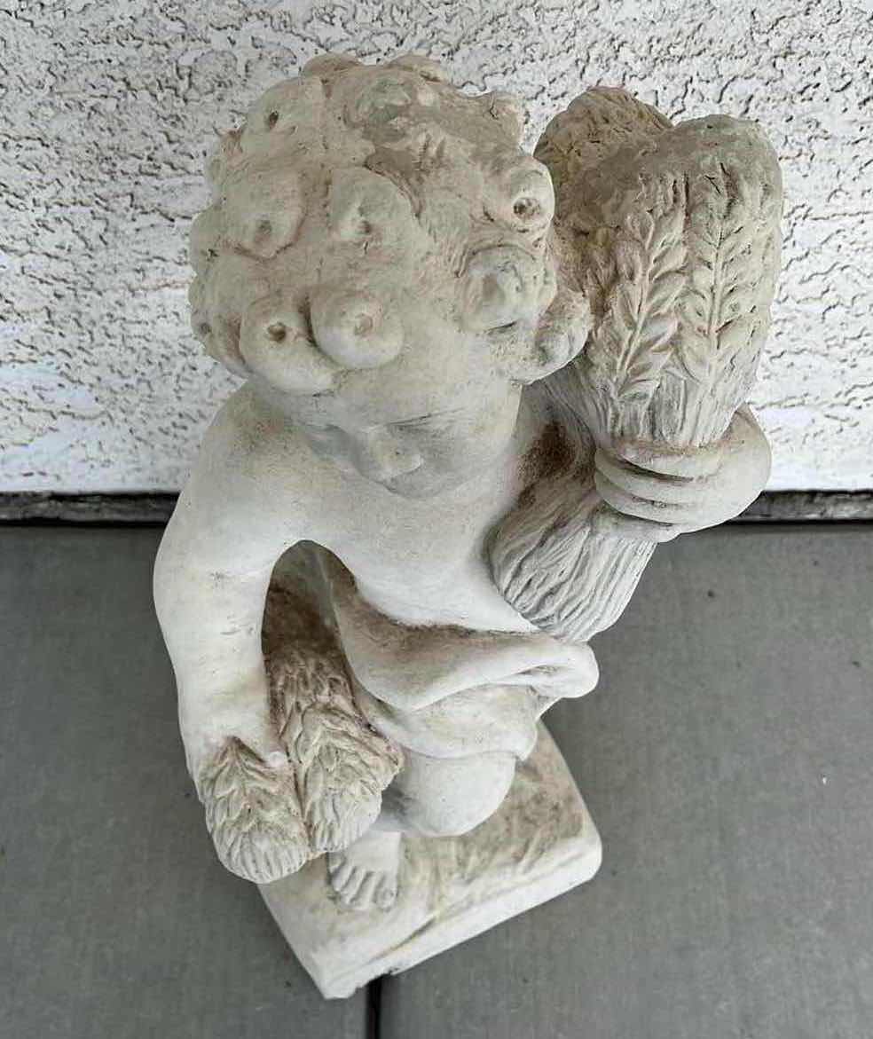 Photo 2 of GARDEN ANGEL GATHERING WHEAT CONCRETE STATUE 10” X 8” H24”