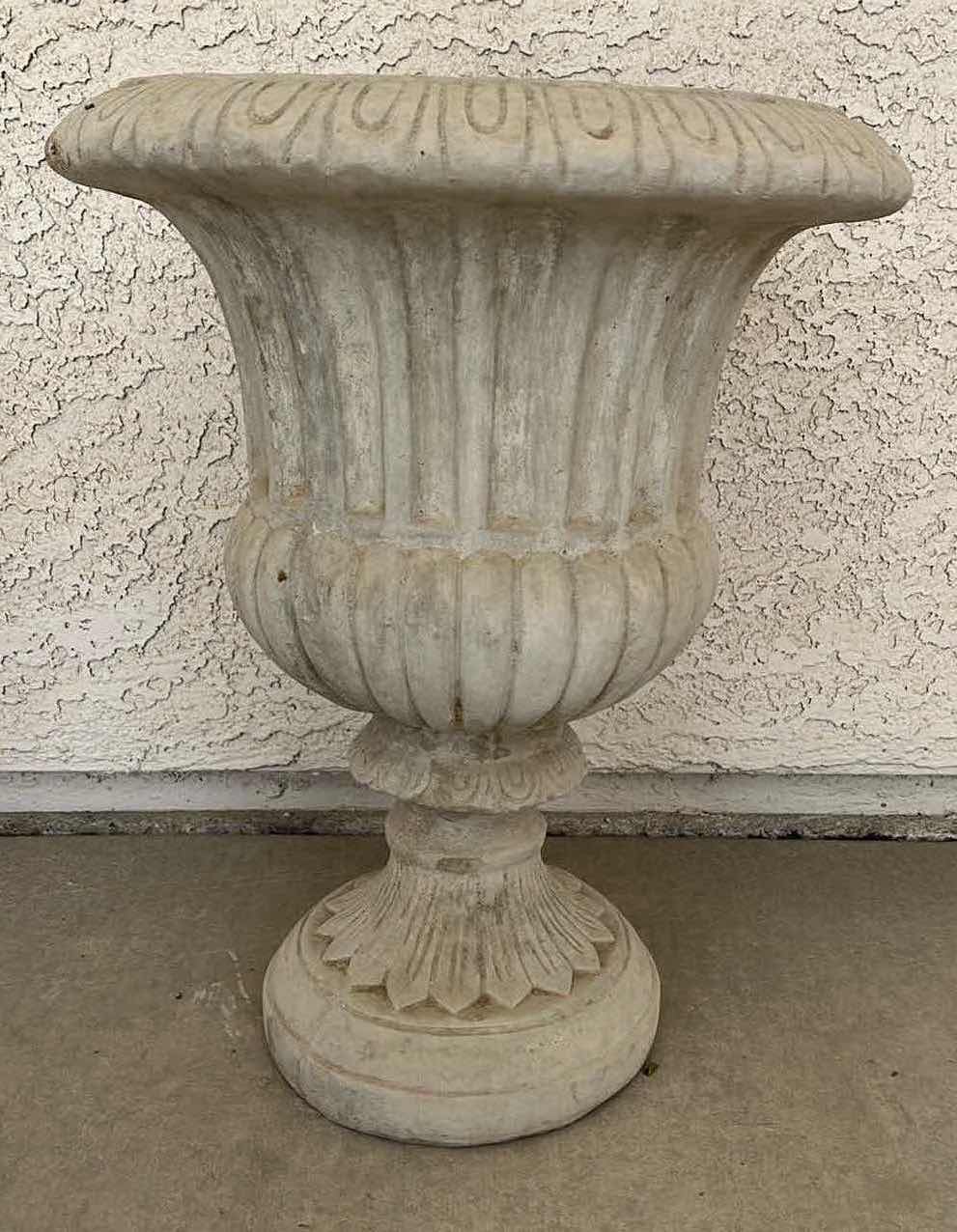 Photo 2 of GEORGIAN STYLE CAST CONCRETE URN PLANTER 16” X 20”