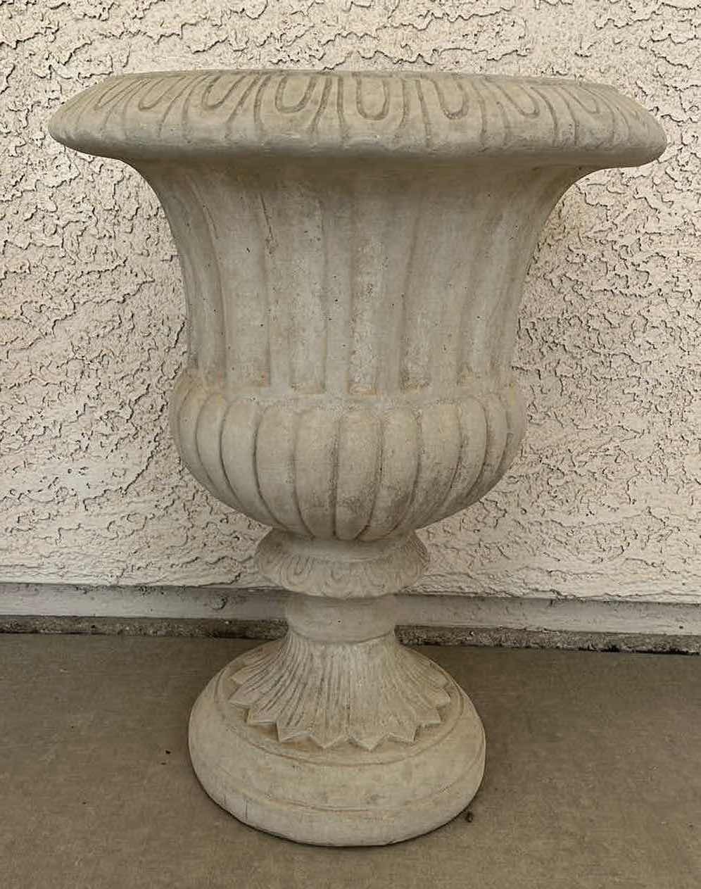 Photo 1 of GEORGIAN STYLE CAST CONCRETE URN PLANTER 16” X 20”