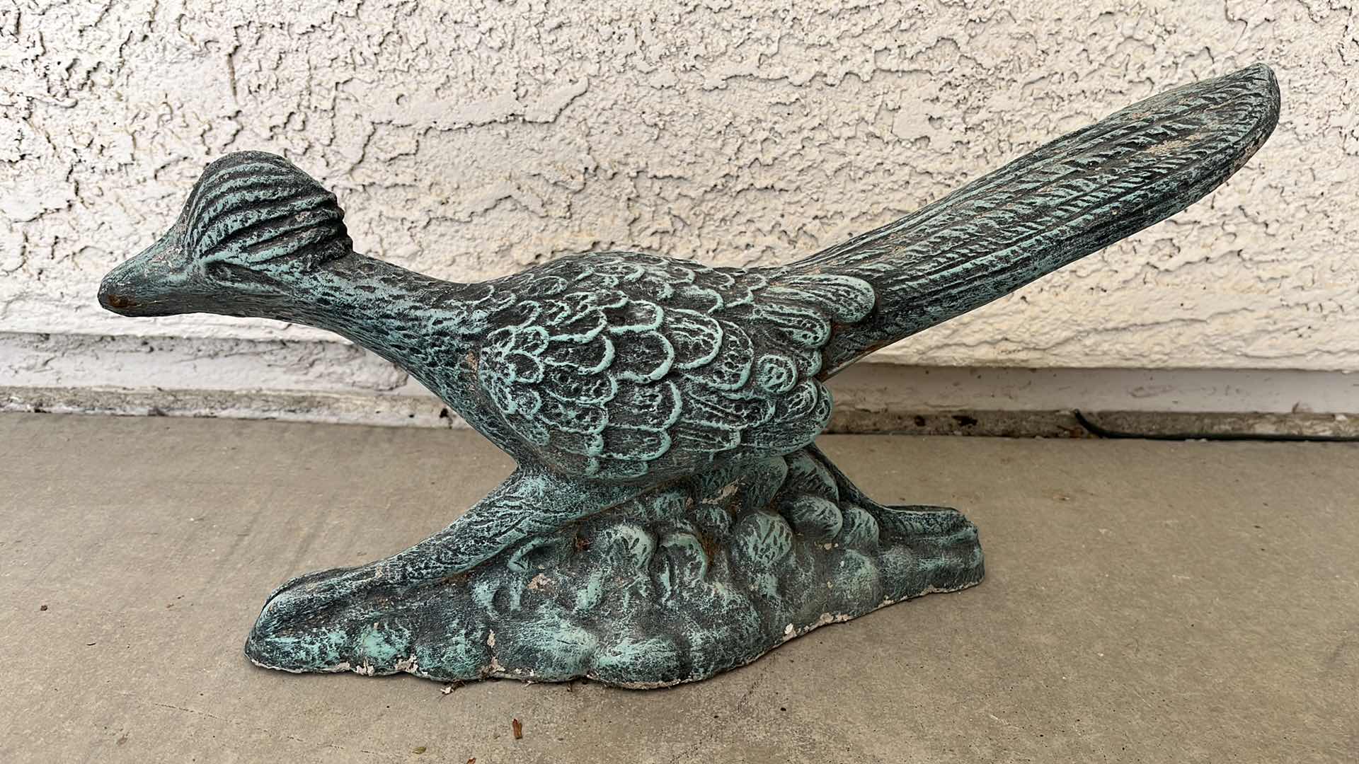 Photo 3 of TURQUOISE STONE FINISH ROADRUNNER CONCRETE YARD DECOR 18” X 4” H9”