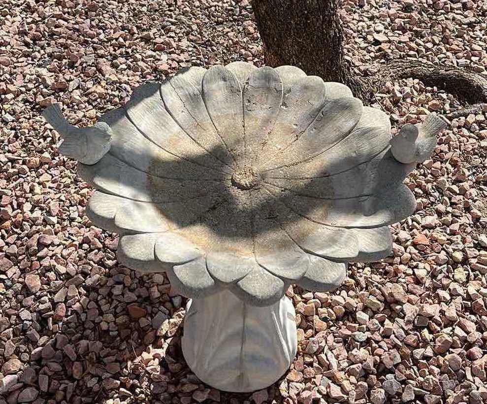 Photo 3 of DECORATIVE STONE CAST BIRD BATH 30” X 25” H28”