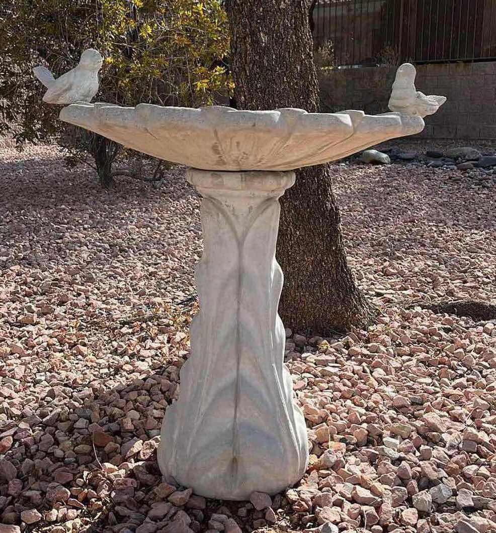 Photo 2 of DECORATIVE STONE CAST BIRD BATH 30” X 25” H28”