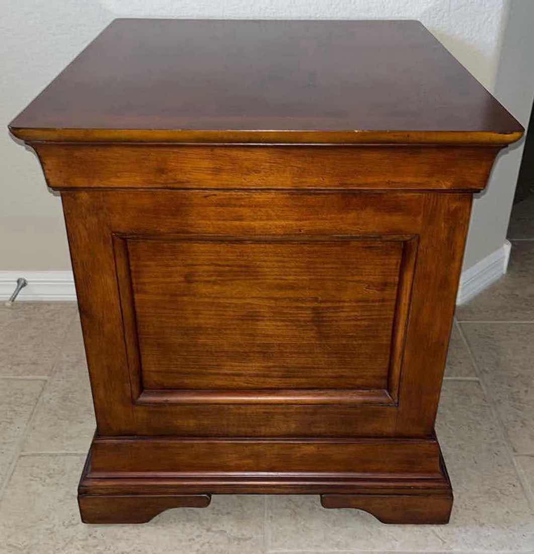 Photo 4 of PLUNKETT HOME FURNISHINGS WOOD NIGHT STAND/END TABLE W TWO DRAWERS 26” x 22” H24”