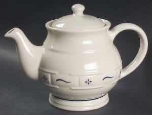 Photo 1 of LONGABERGER POTTERY WOVEN TRADITIONS CLASSIC BLUE 4 CUP TEAPOT & LID H6.5”