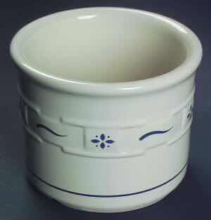 Photo 2 of LONGABERGER POTTERY WOVEN TRADITIONS CLASSIC BLUE 1 PINT CROCK 4.5” X 3.5”