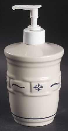 Photo 2 of LONGABERGER POTTERY WOVEN TRADITIONS CLASSIC BLUE LOTION DISPENSER H7”