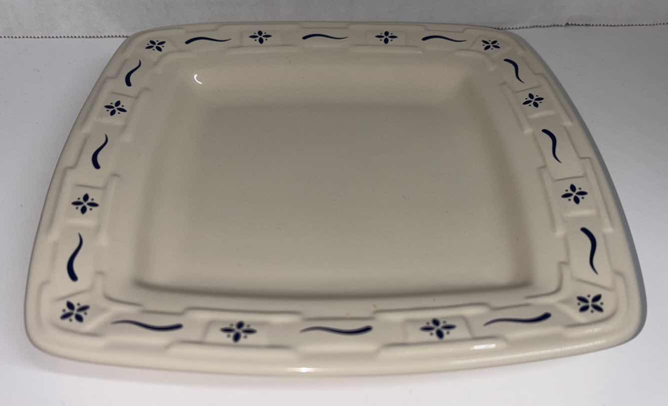 Photo 1 of LONGABERGER POTTERY WOVEN TRADITIONS CLASSIC BLUE SQUARE LUNCHEON PLATE 8.75” X 8.75”