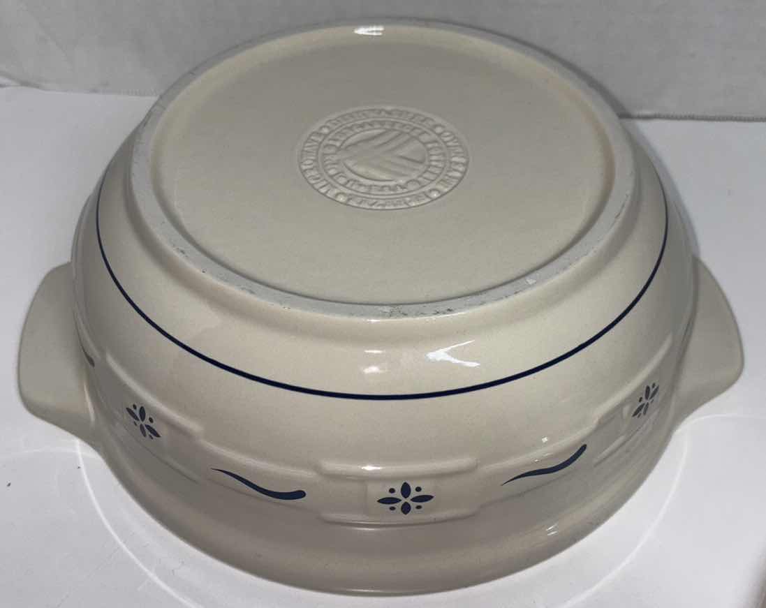 Photo 4 of LONGABERGER POTTERY WOVEN TRADITIONS CLASSIC BLUE 4 QUART ROUND COVERED CASSEROLE 11” X 6”