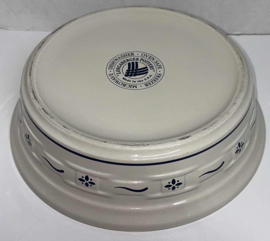 Photo 4 of LONGABERGER POTTERY WOVEN TRADITIONS CLASSIC BLUE2 QUART ROUND COVERED CASSEROLE DISH 10.75” X 5”