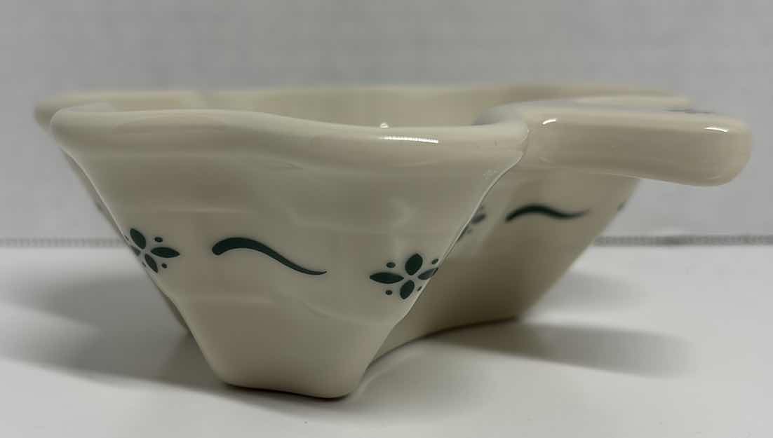 Photo 2 of LONGABERGER POTTERY WOVEN TRADITIONS SHAMROCK RAMEKIN DISH 5.5” X 2”