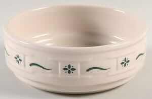 Photo 1 of LONGABERGER POTTERY WOVEN TRADITIONS HERITAGE GREEN SOUP/CEREAL BOWL 6” X 2.25”