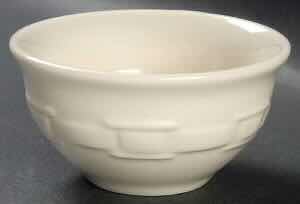 Photo 2 of LONGABERGER POTTERY WOVEN TRADITIONS IVORY DESSERT BOWLS (2) 4.25” X 2.25”