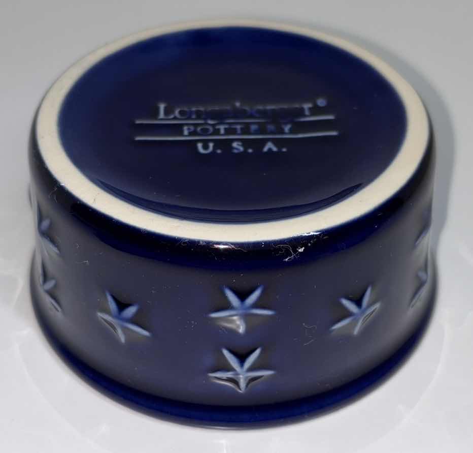 Photo 3 of LONGABERGER POTTERY  PROUDLY AMERICAN COLLECTION INDIVIDUAL DIP DISH 4.5” X 2”