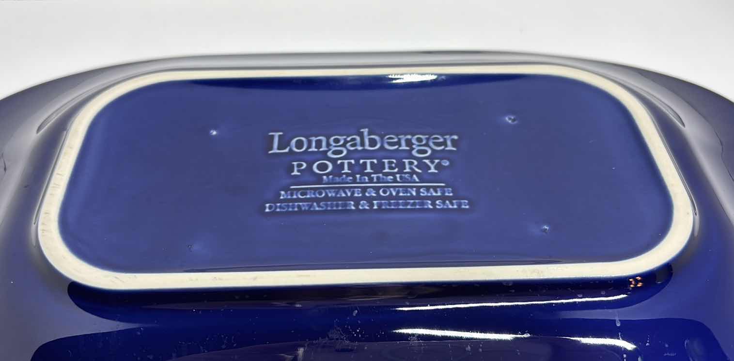 Photo 4 of LONGABERGER POTTERY PROUDLY AMERICAN COLLECTION 15” RECTANGULAR TRAY 8.75” X 15.75”