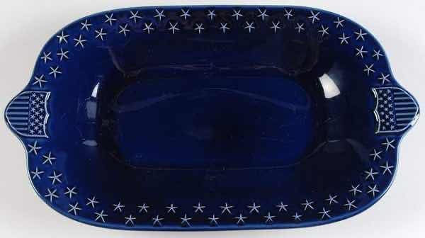 Photo 1 of LONGABERGER POTTERY PROUDLY AMERICAN COLLECTION 15” RECTANGULAR TRAY 8.75” X 15.75”