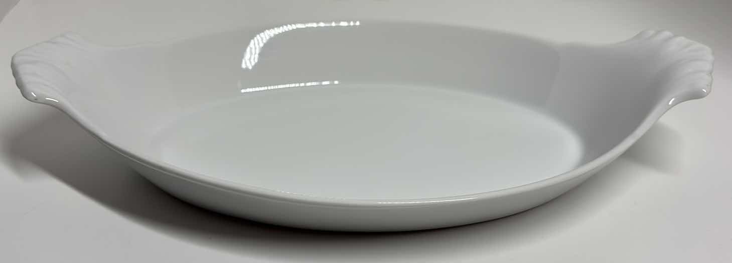 Photo 2 of APILCO PORCELAINE FRANCE CLASSIC WHITEWARE AUGRATIN DISH 7.5” X 13.75” H2.25”