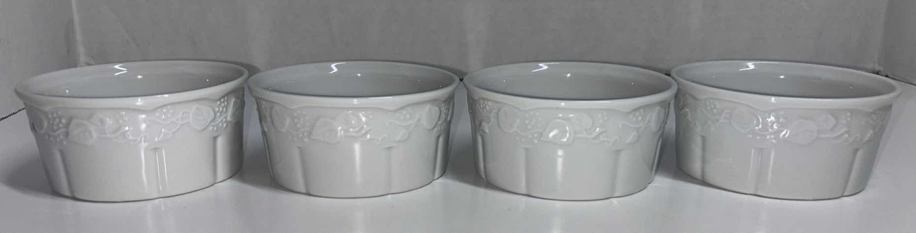 Photo 1 of IVY COLLECTION BY DANSK, SET OF 4 IVY RAMEKINS 3.5” X 1.75” (PORCELAIN)