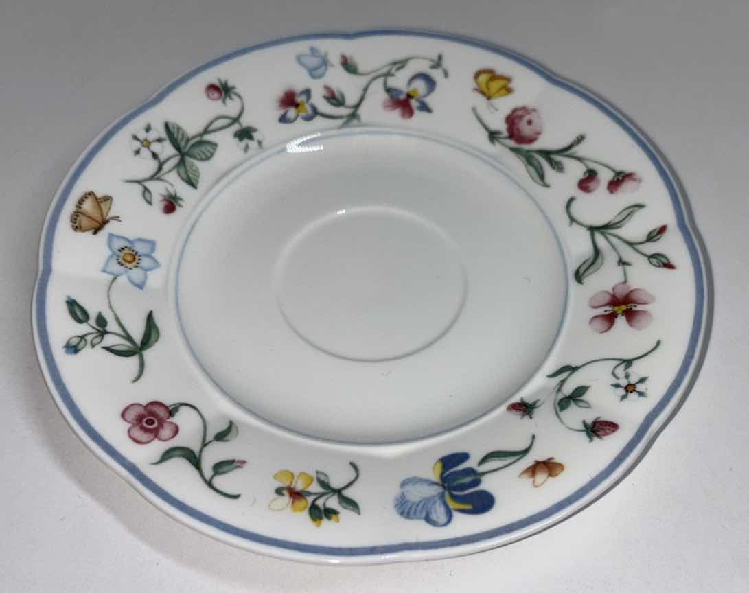 Photo 4 of VILLEROY & BOCH MARIPOSA BONE CHINA COLLECTION, 3.5” X 2.5” FLAT CUP & 6” SAUCER SET