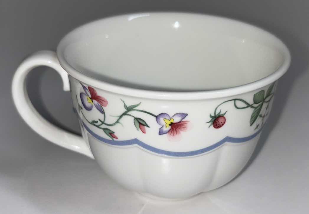 Photo 3 of VILLEROY & BOCH MARIPOSA BONE CHINA COLLECTION, 3.5” X 2.5” FLAT CUP & 6” SAUCER SET