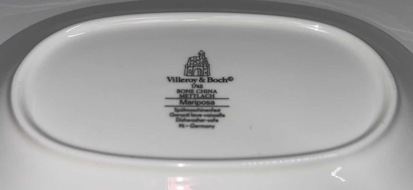 Photo 3 of VILLEROY & BOCH MARIPOSA BONE CHINA COLLECTION, RELISH/GRAVY UNDERPLATE 5.75” X 8.5”