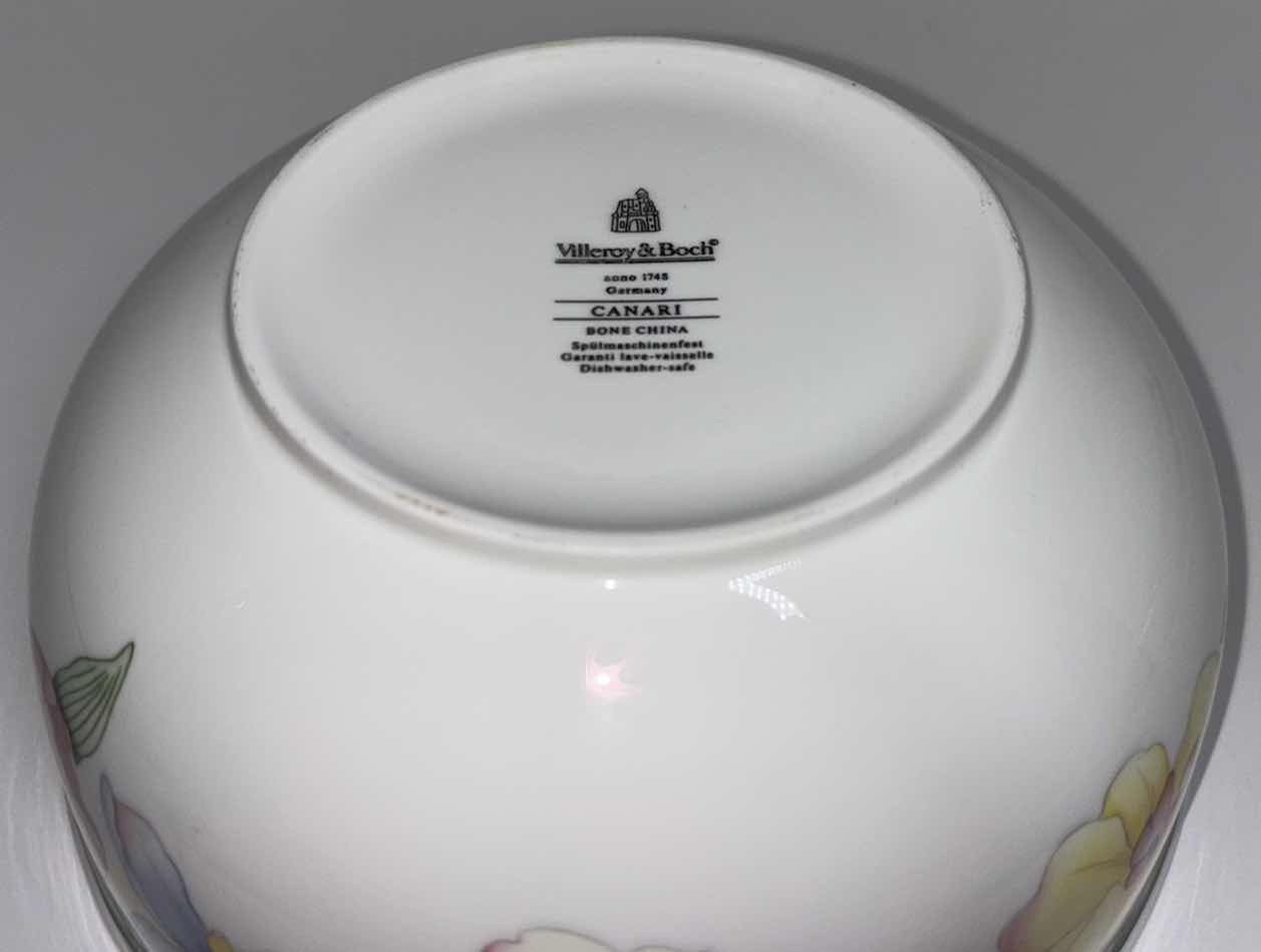 Photo 3 of VILLEROY & BOCH CANARI BONE CHINA COLLECTION, 7” ROUND VEGETABLE BOWL 7.75” X 3.5”