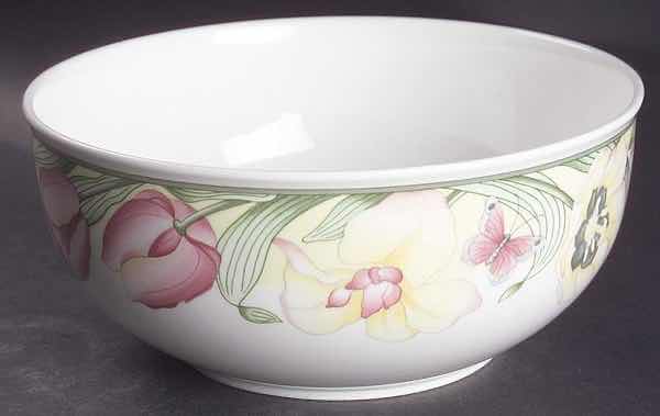 Photo 1 of VILLEROY & BOCH CANARI BONE CHINA COLLECTION, 7” ROUND VEGETABLE BOWL 7.75” X 3.5”