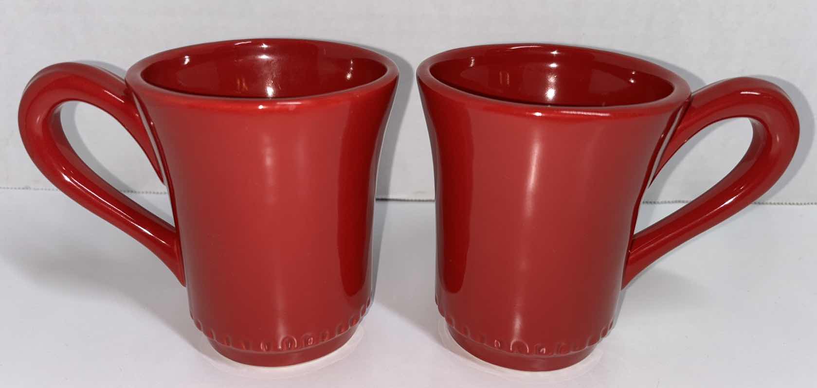 Photo 1 of WILLIAMS-SONOMA RUSTIC HEART COLLECTION, SET OF 2 RED MUGS 3.5” X 4.25”