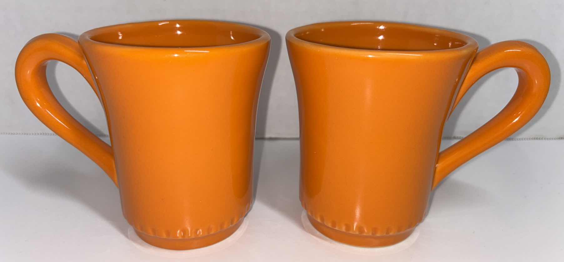 Photo 1 of WILLIAMS-SONOMA RUSTIC HEART COLLECTION, SET OF 2 ORANGE MUGS 3.5” X 4.25”